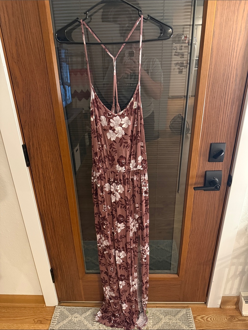American Eagle Outfitters Mauve Floral Strappy Maxi Dress